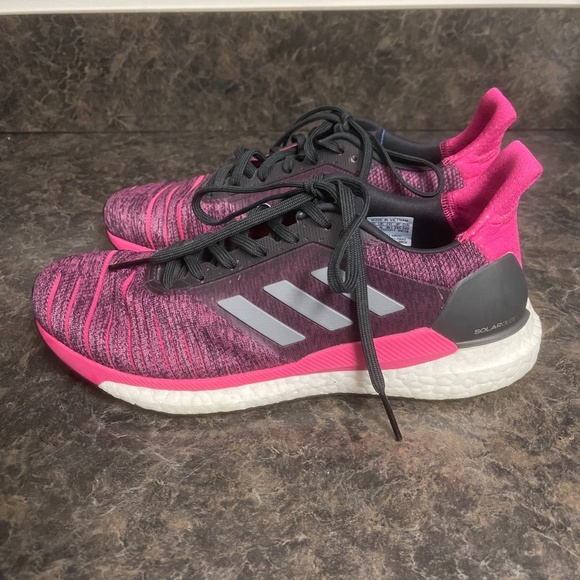 Adidas Pink Solar Glide Boost Running Shoes Women Size 7.5 - Picture 4 of 8